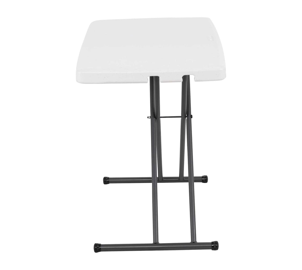 Adjustable Folding Laptop Table TV Tray, 30 Inch, White Granite J61884