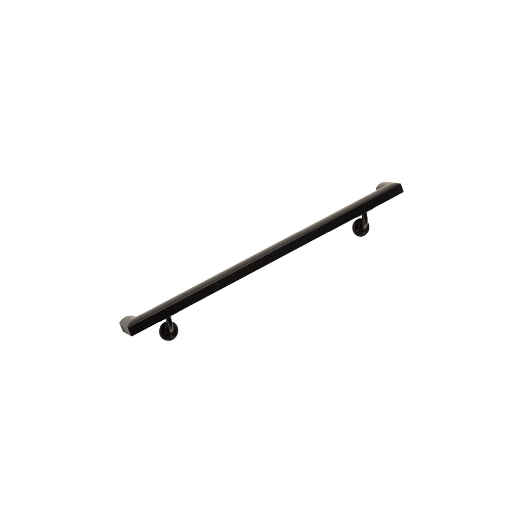 Aluminum Handrail Kit with Wall Mount Brackets, Black Textured, 3' Length M6800
