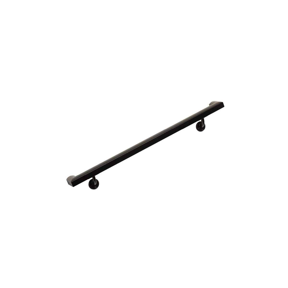Aluminum Handrail Kit with Wall Mount Brackets, Black Textured, 3' Length M6800