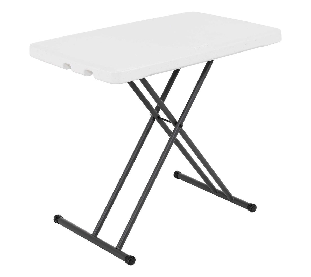 Adjustable Folding Laptop Table TV Tray, 30 Inch, White Granite J61884