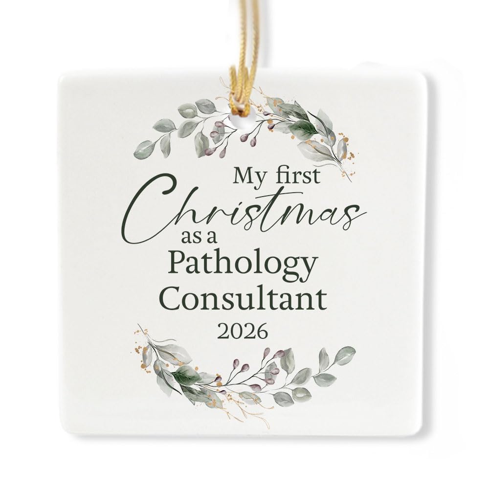 Ceramic 3-inch Square-Shaped Christmas Ornament V406