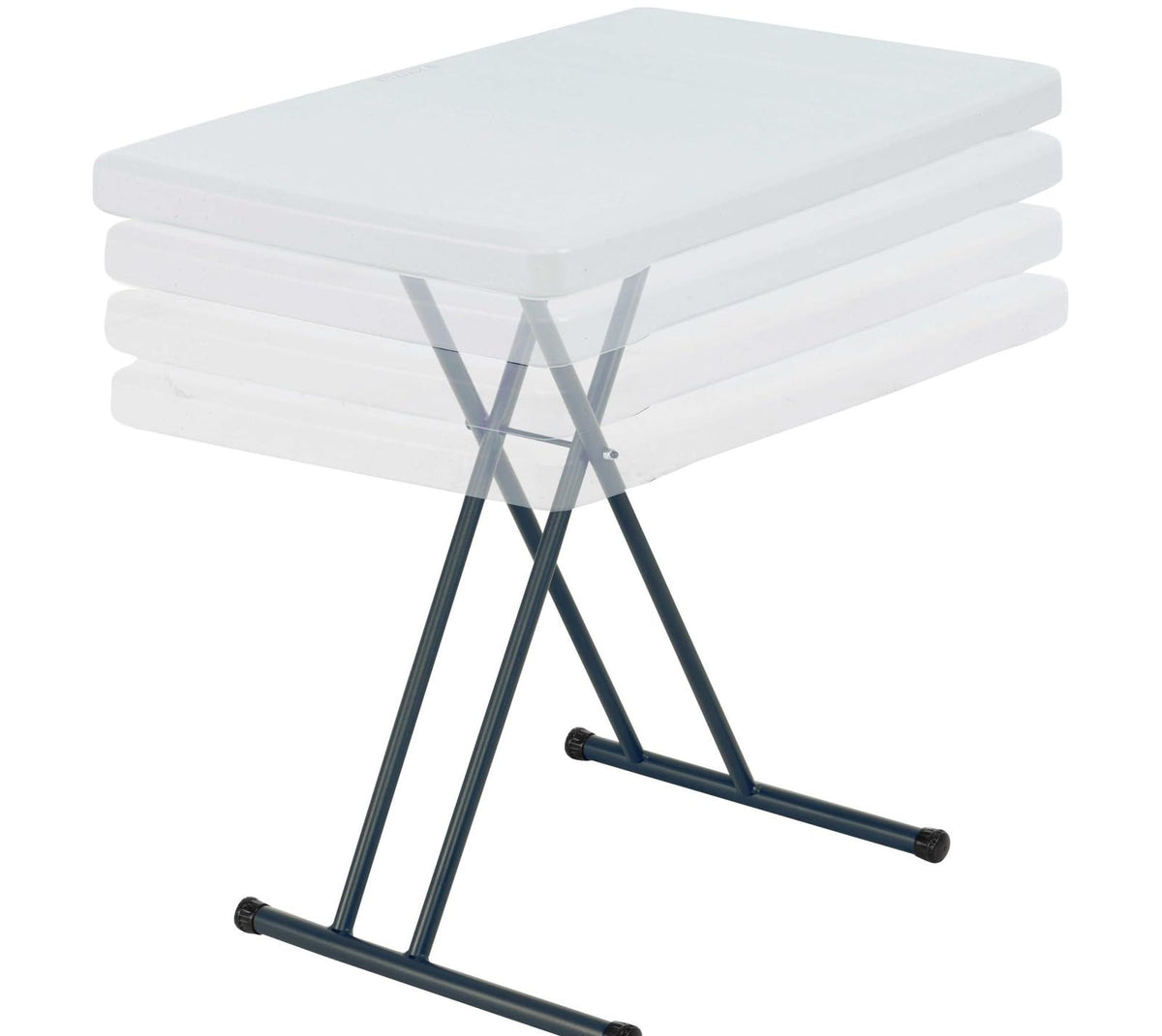 Adjustable Folding Laptop Table TV Tray, 30 Inch, White Granite J61884