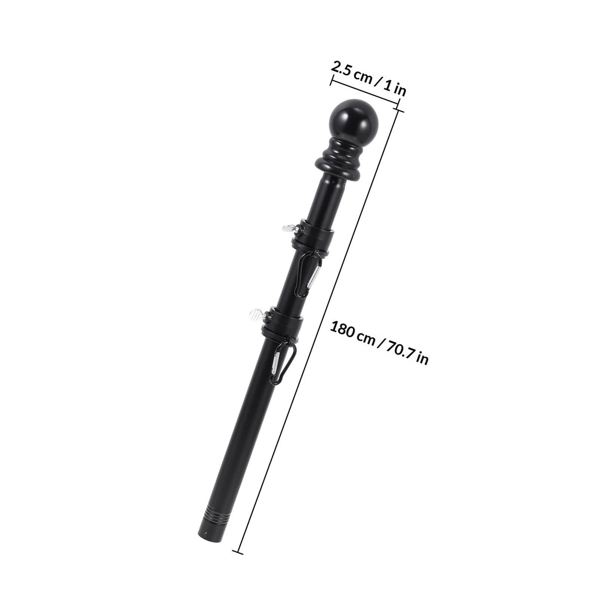 Black Rotating Flagpole Assembly with Base D20901