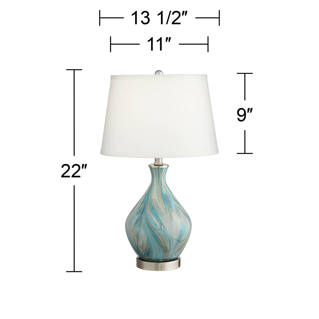 22" Art Glass Table Lamps Set of 2 D335