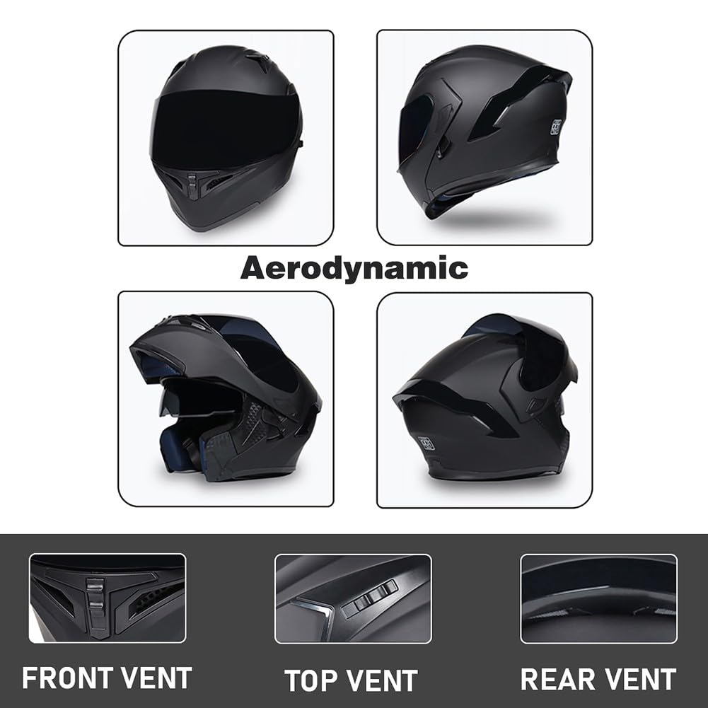 DOT Approved Flip Up Full Face Modular Motorcycle Helmet with Dual Visor L1174