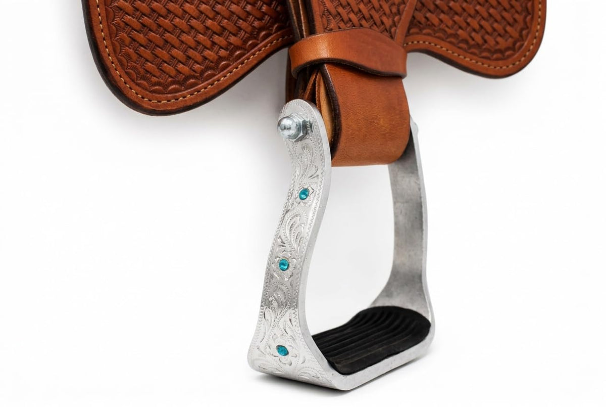 Aluminium Barrel Racing Stirrups with Rhinestones Z568