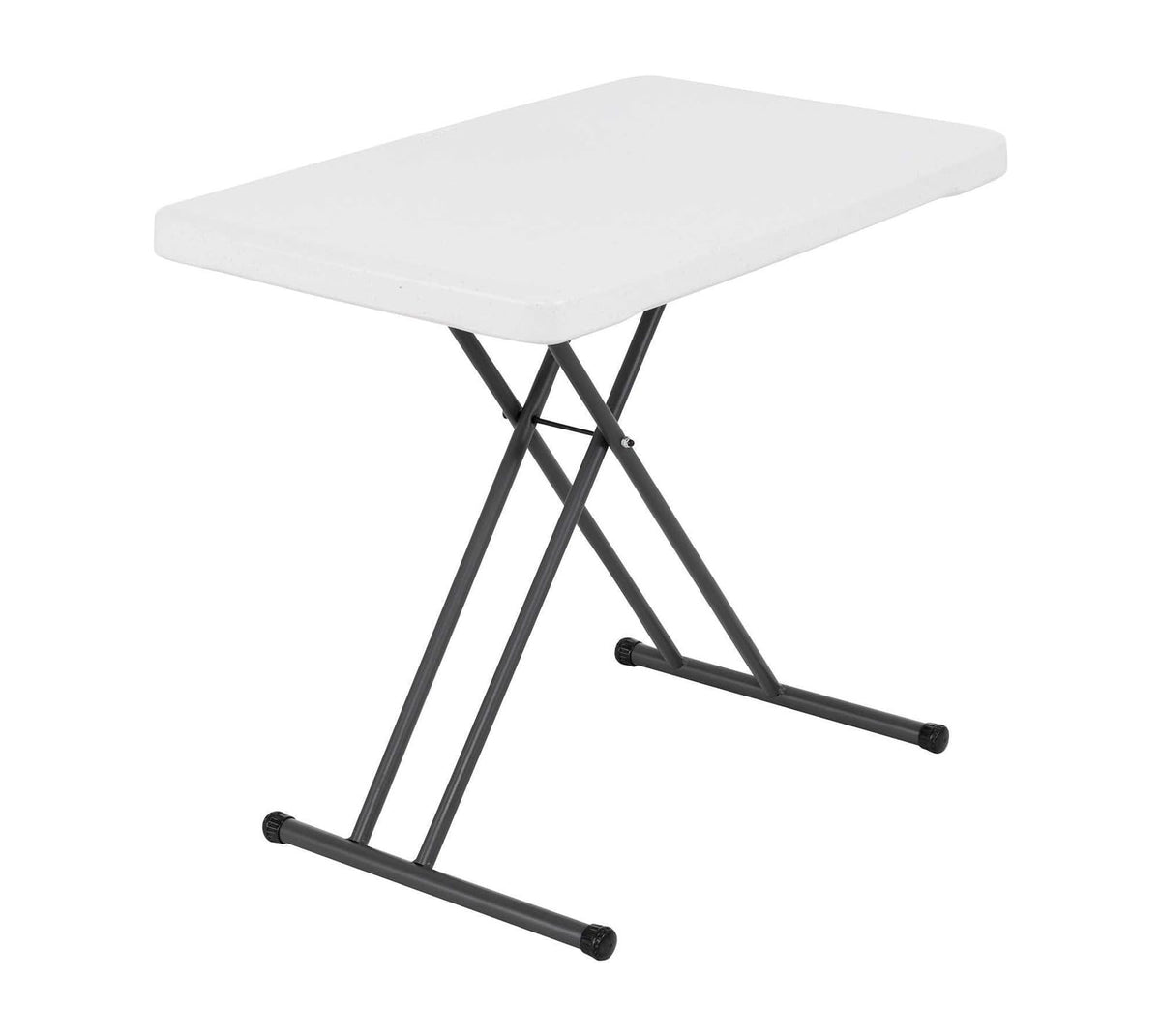 Adjustable Folding Laptop Table TV Tray, 30 Inch, White Granite J61884