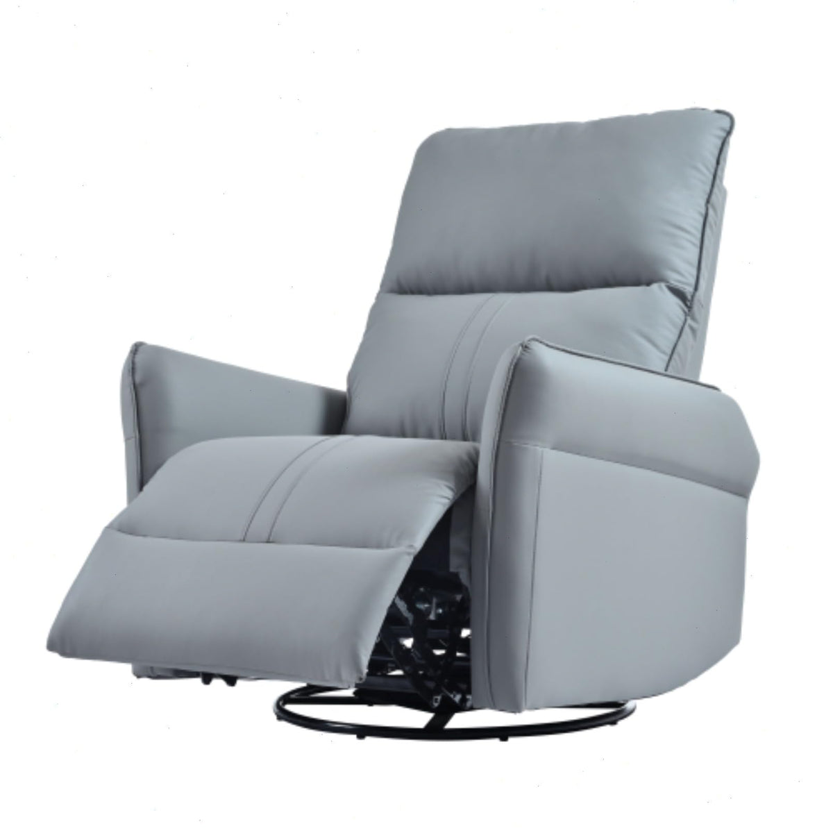 Blue-Gray Snowflake Velvet Swivel Rocker Recliner S578445