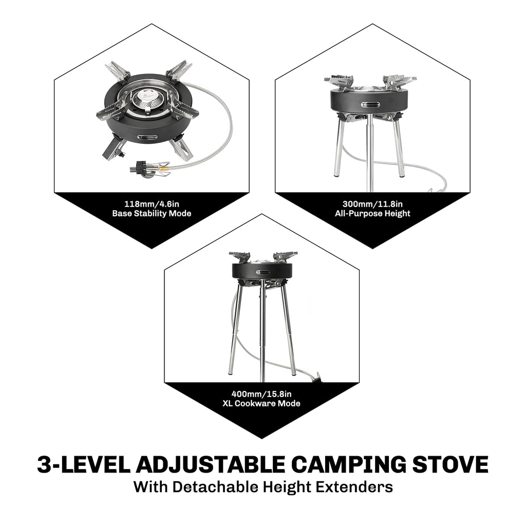 Camping Stove 4400W Gas Stove with Dual Preheating Tube K712495