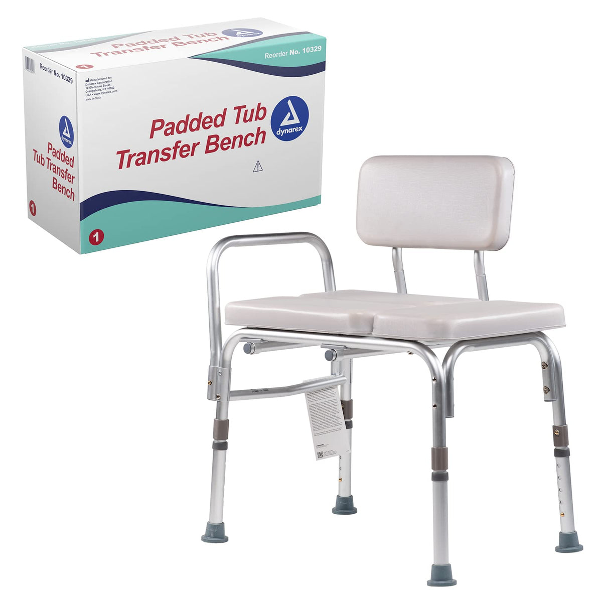 Padded Tub Transfer Bench 400 lb. Weight Capacity Grey D3048