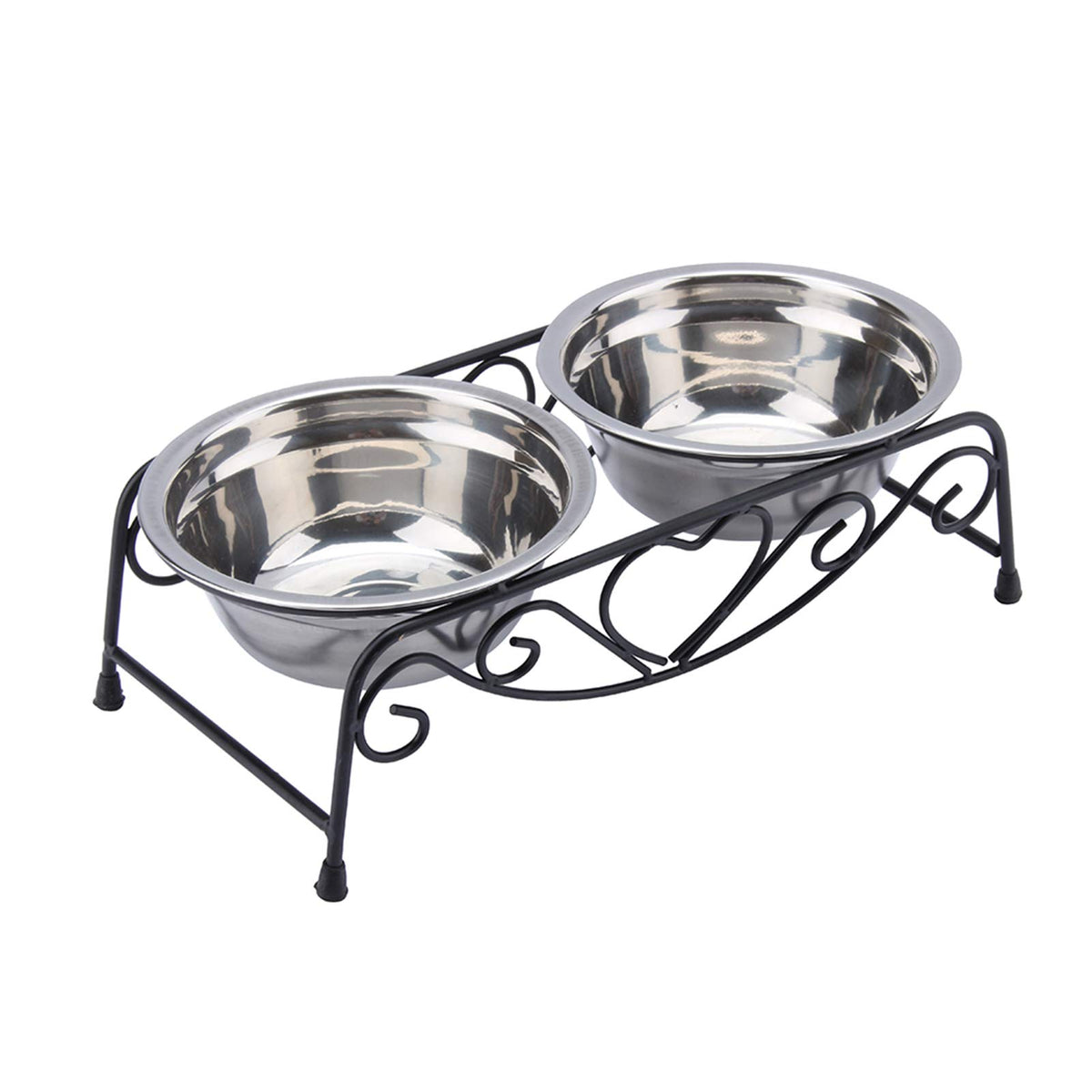 Stainless Steel Elevated Dog Cat Bowls with Iron Stand H204191