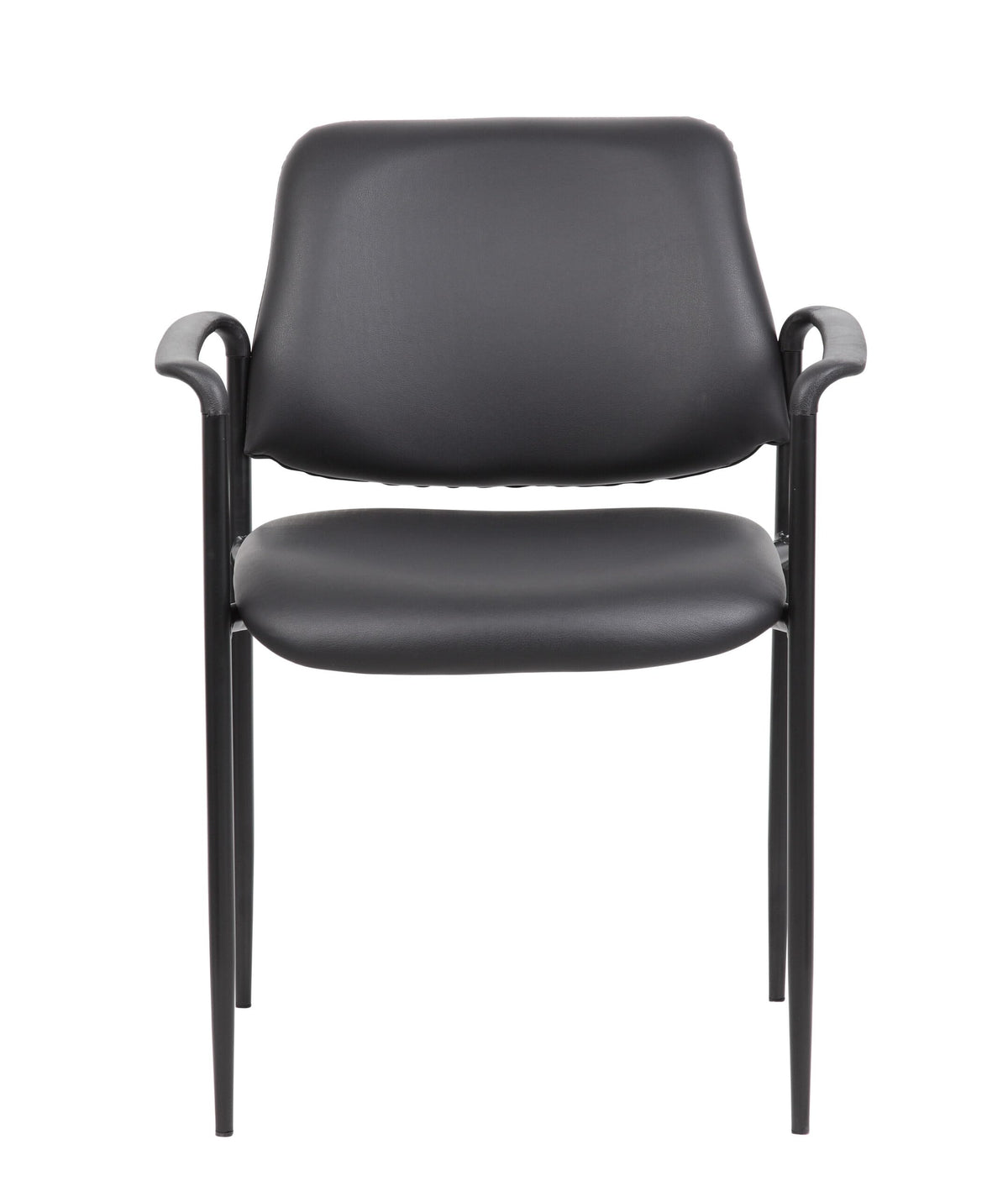 Black Caressoft Stacking Chair with Arm M71334
