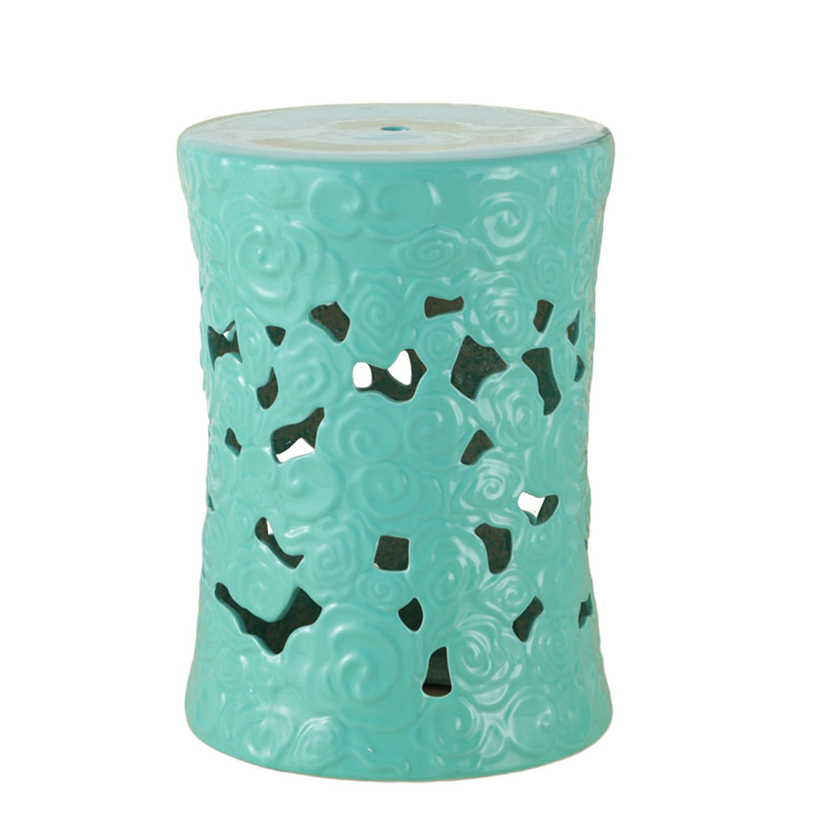 Teal Ceramic Garden Stool X8179