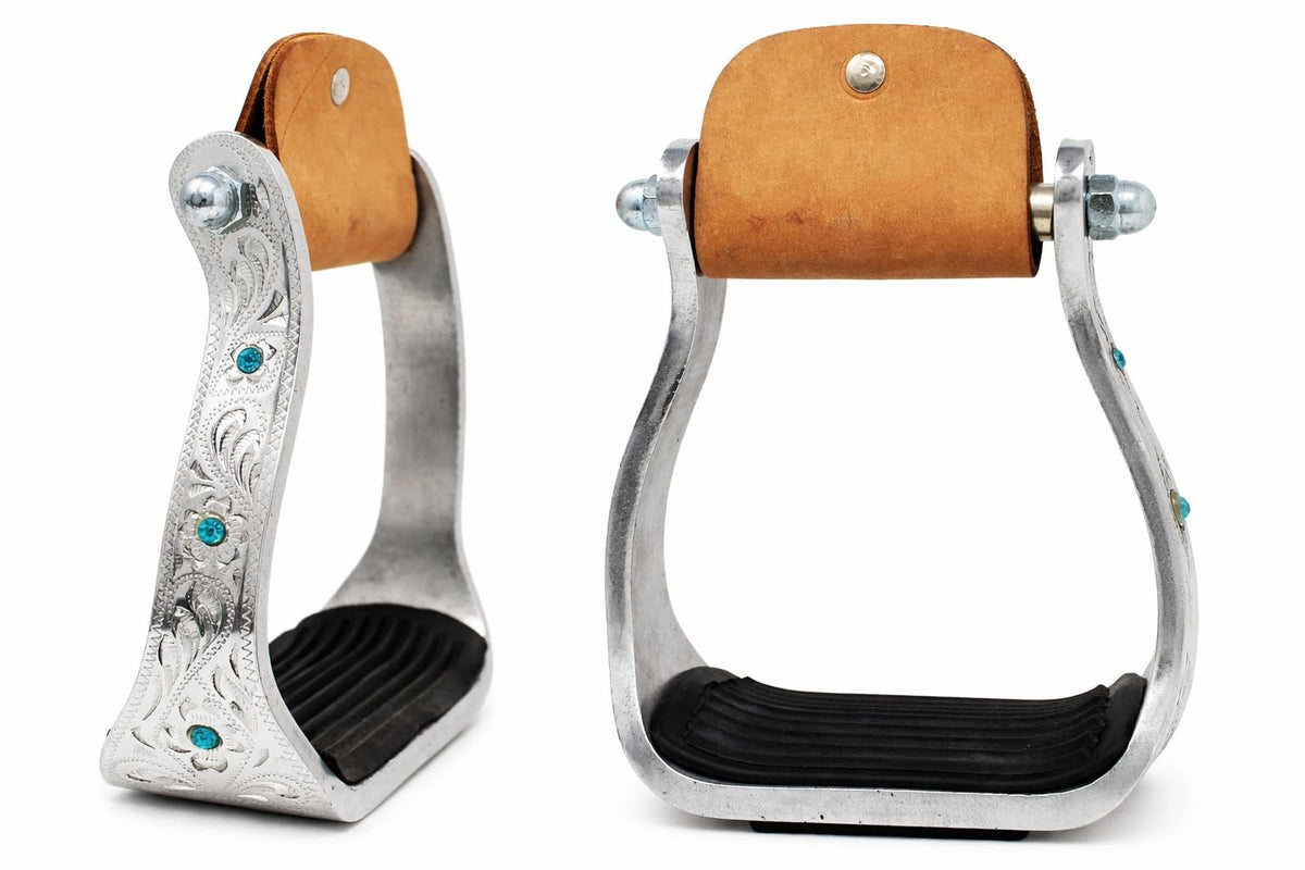 Aluminium Barrel Racing Stirrups with Rhinestones Z568