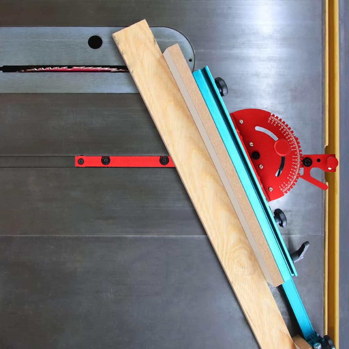 Aluminum Precision Miter Gauge with T-Track Fence and Flip Stop C8568
