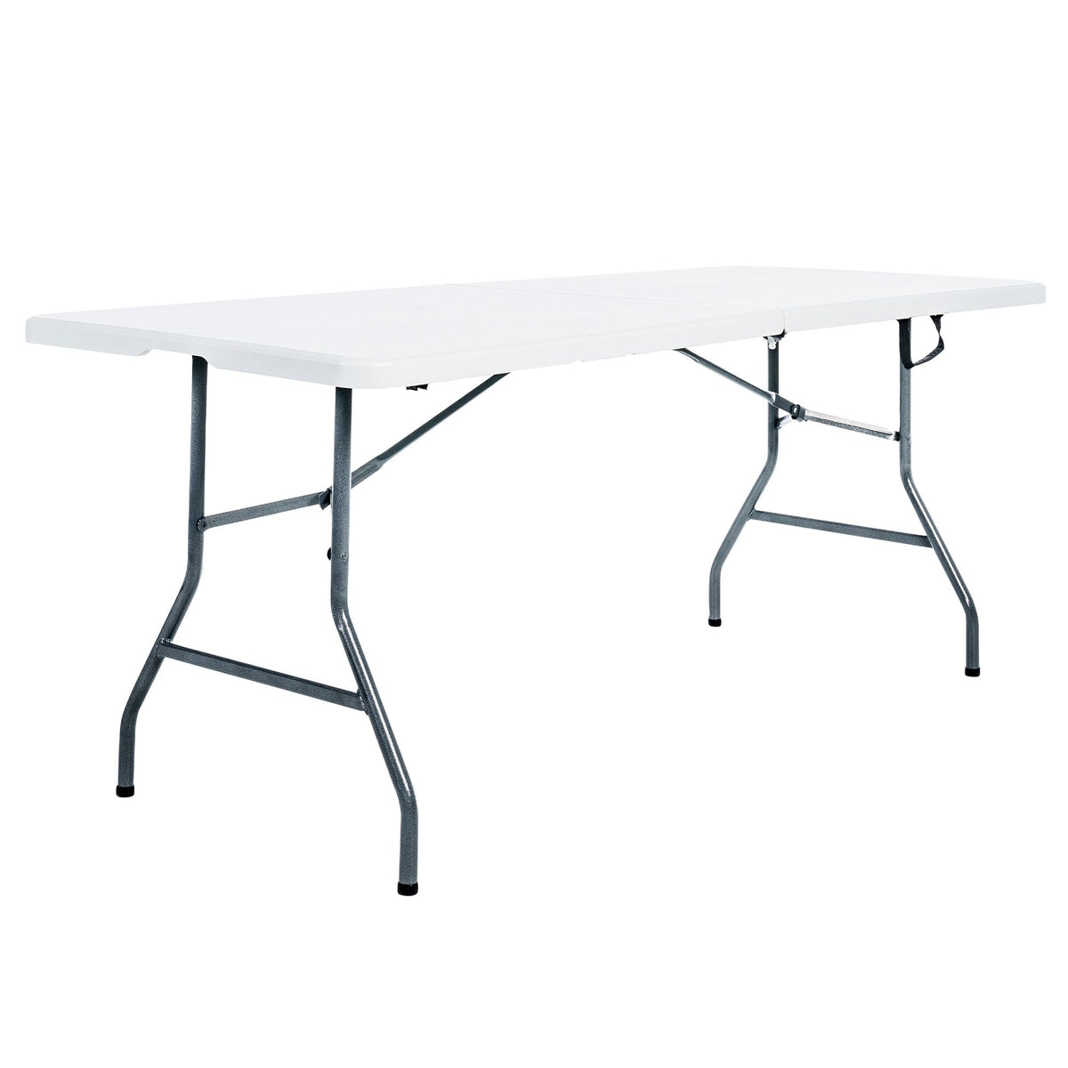 Portable Fold-in-Half Banquet Table 300 Lb Capacity White 6 Ft X260973