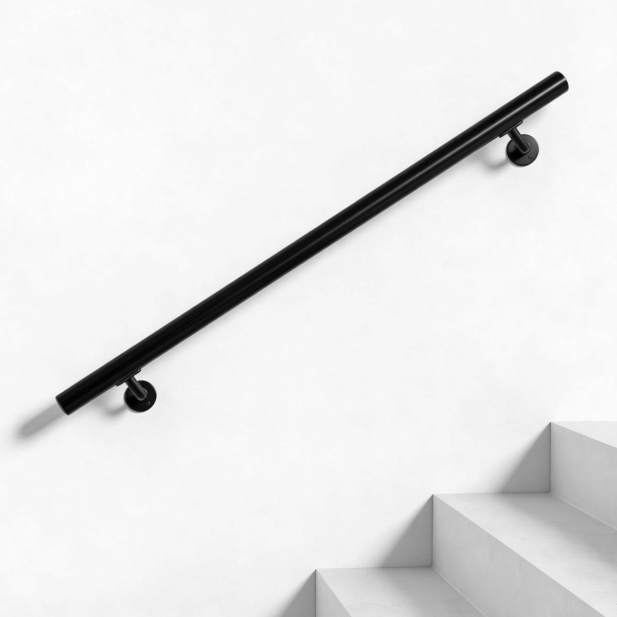 6FT Black Aluminum Stair Handrail Kit N3363