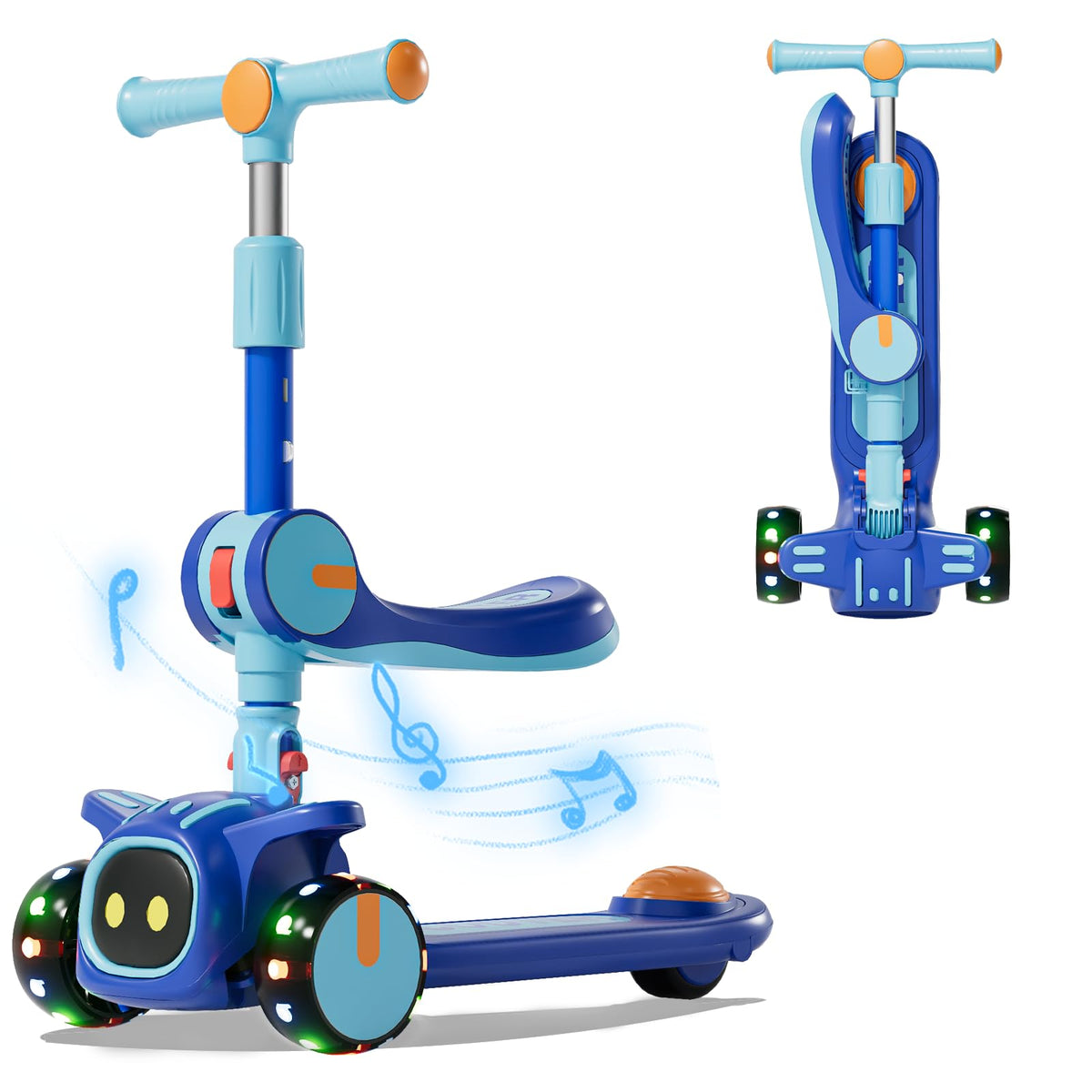 2-in-1 Kids 3 Wheel Kick Scooter with Adjustable Seat B9623