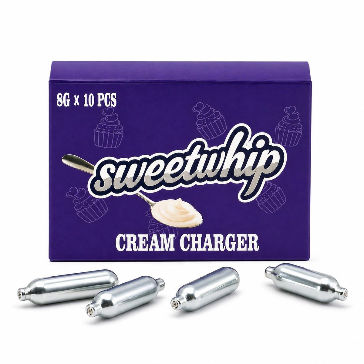 Whipped Cream Charger 10-Pack 8g Nitrous Oxide Cartridges D648