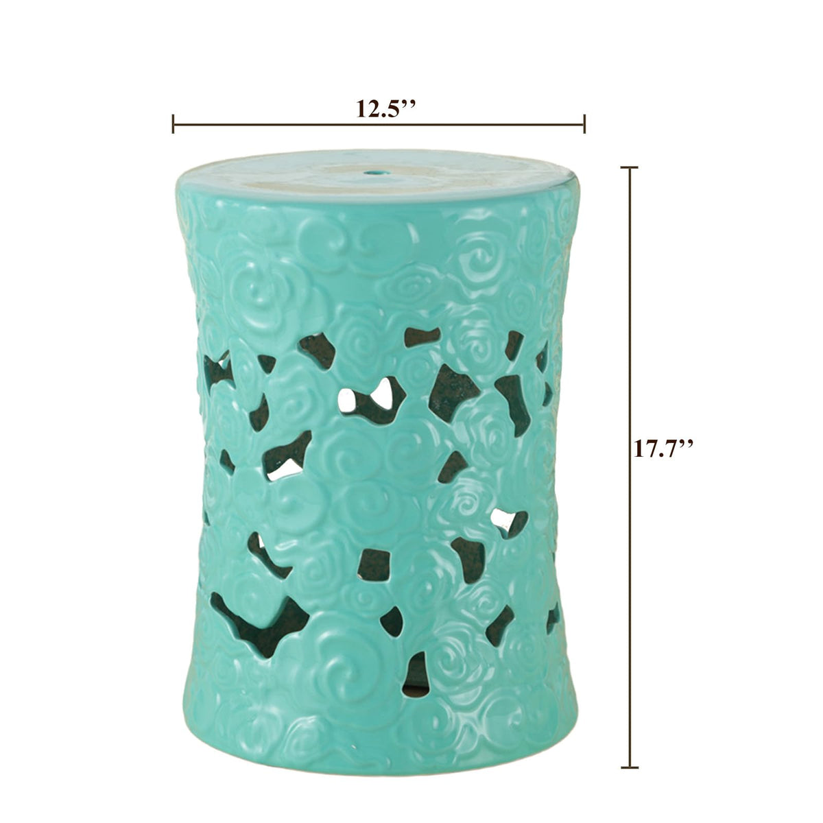 Teal Ceramic Garden Stool X8179