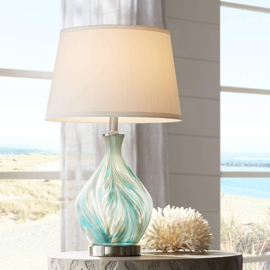 22" Art Glass Table Lamps Set of 2 D335