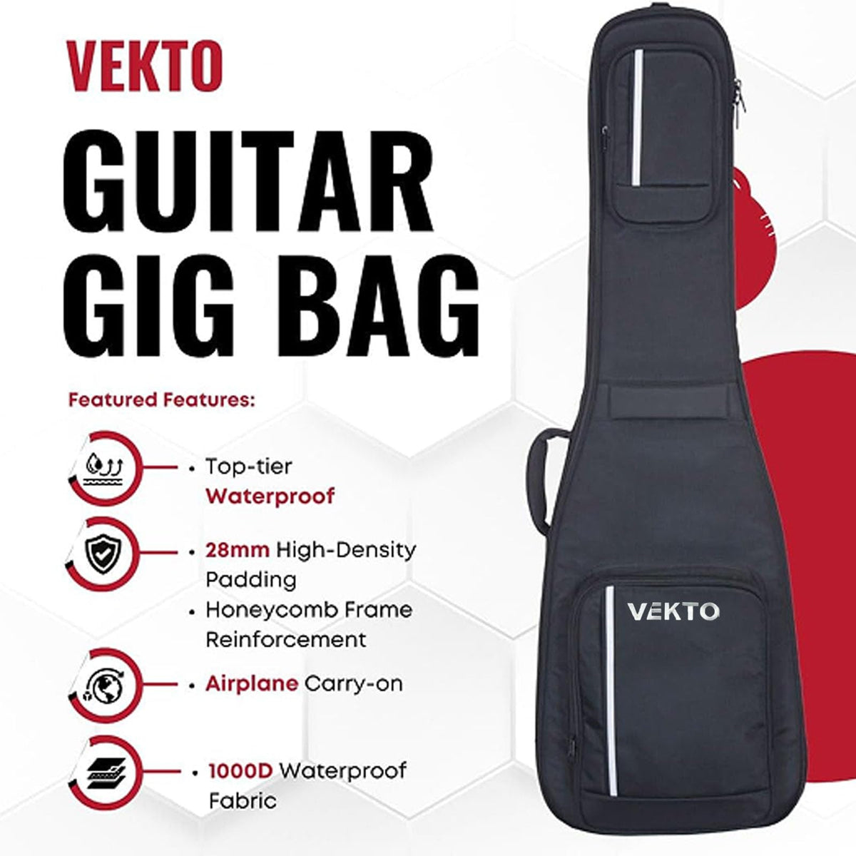 28mm Padded Waterproof Oxford Electric Guitar Soft Case O429472