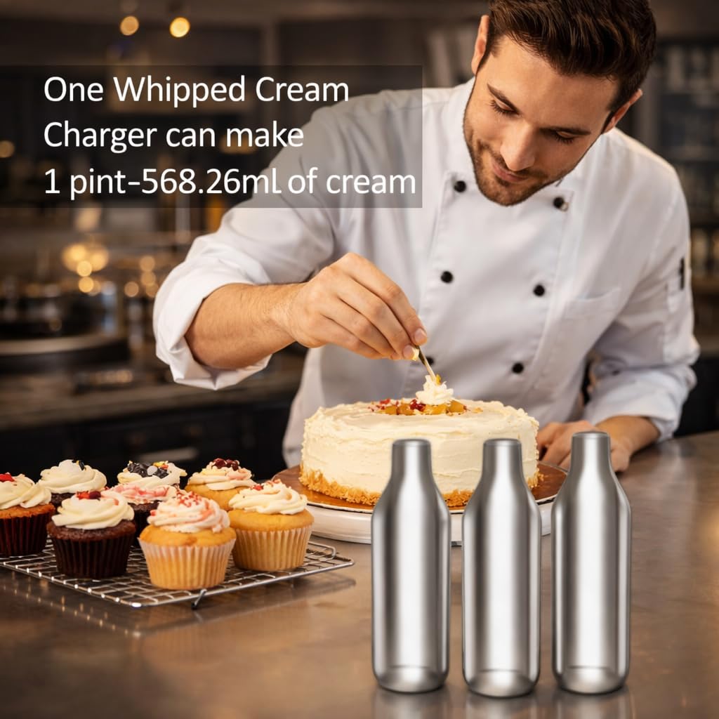Whipped Cream Charger 10-Pack 8g Nitrous Oxide Cartridges D648