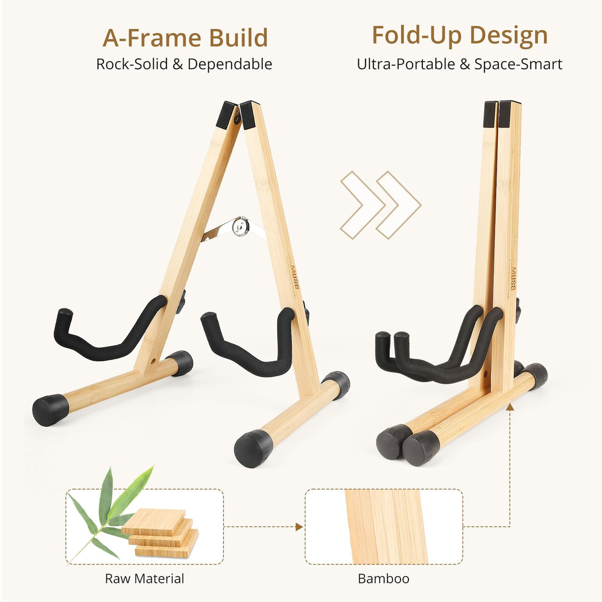 Foldable Wood Guitar Stand A987