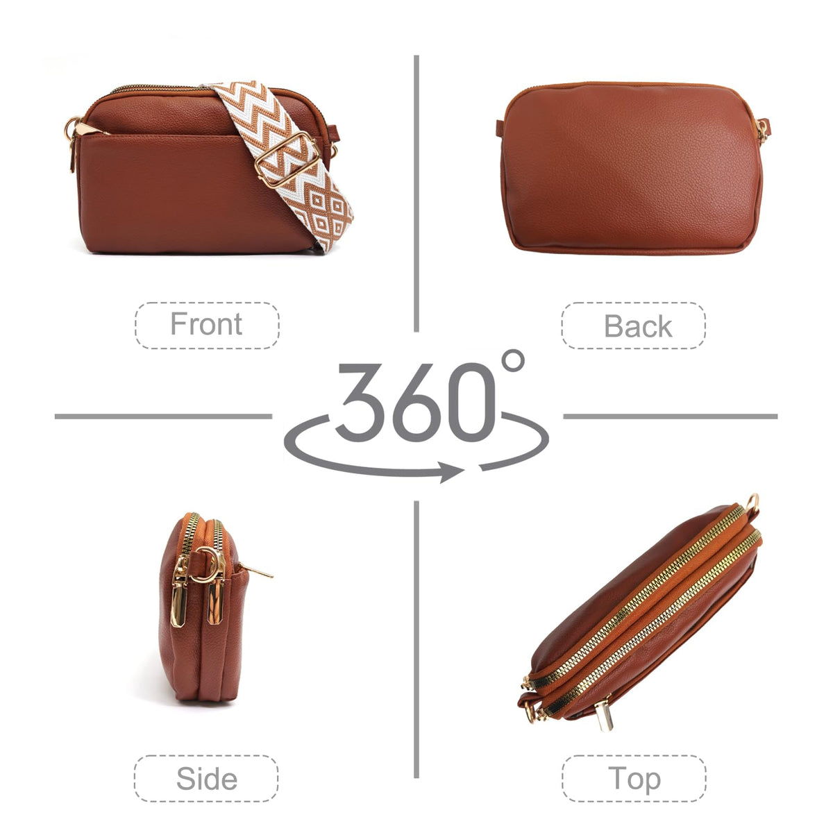 Mini Crossbody Bag Vegan Leather Sling Purse D129762