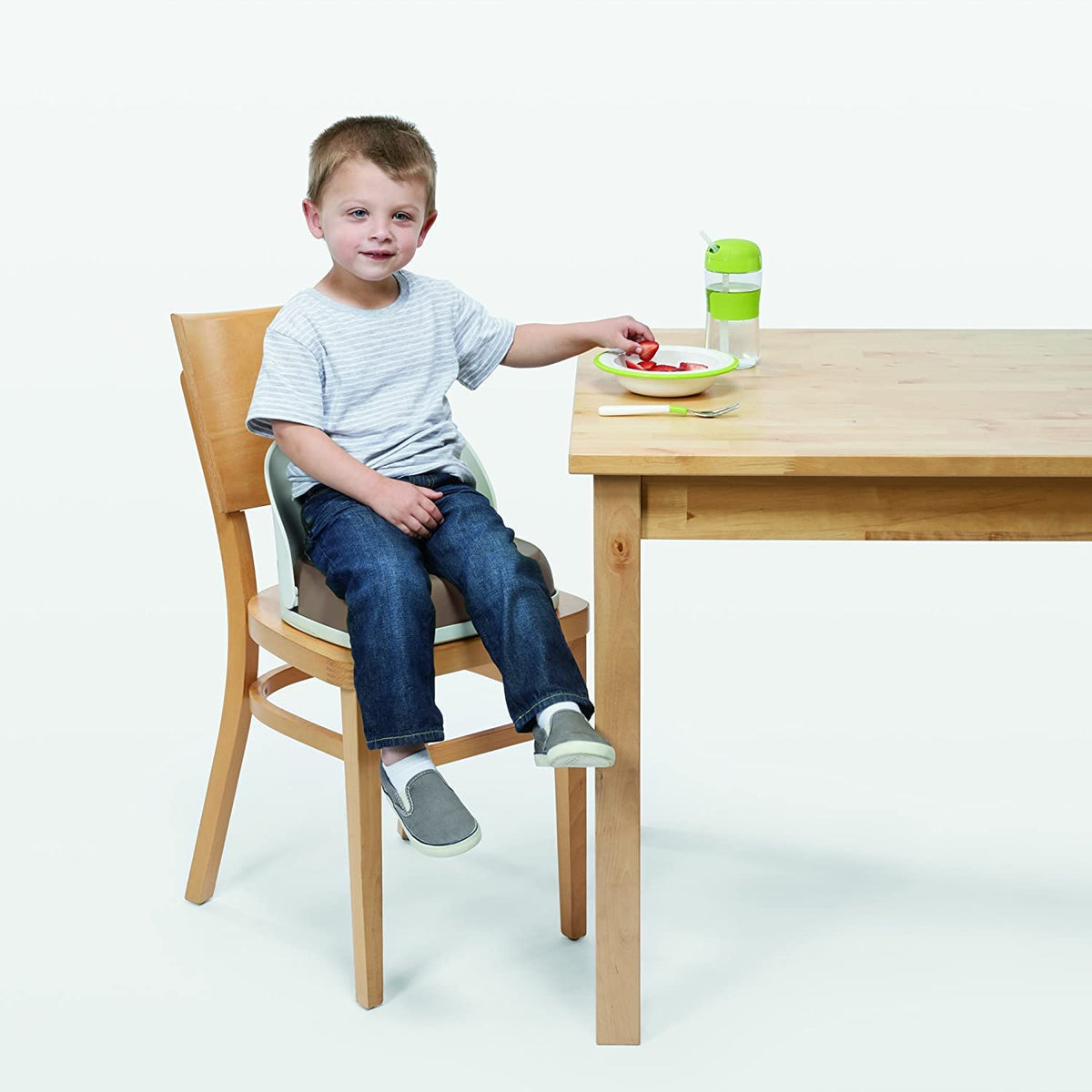 Gray Toddler Booster Seat with Straps S7965