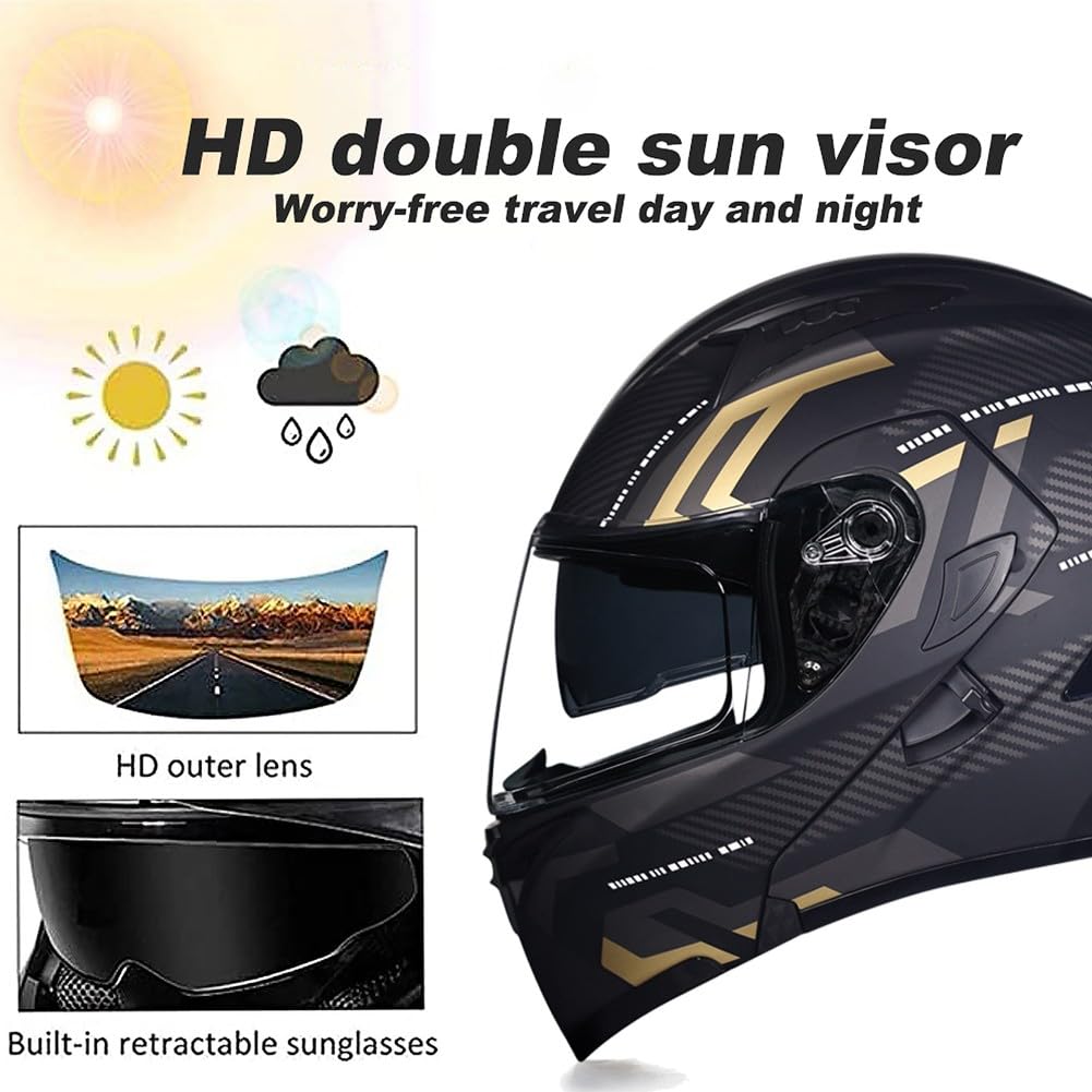 DOT Approved Flip Up Full Face Modular Motorcycle Helmet with Dual Visor L1174