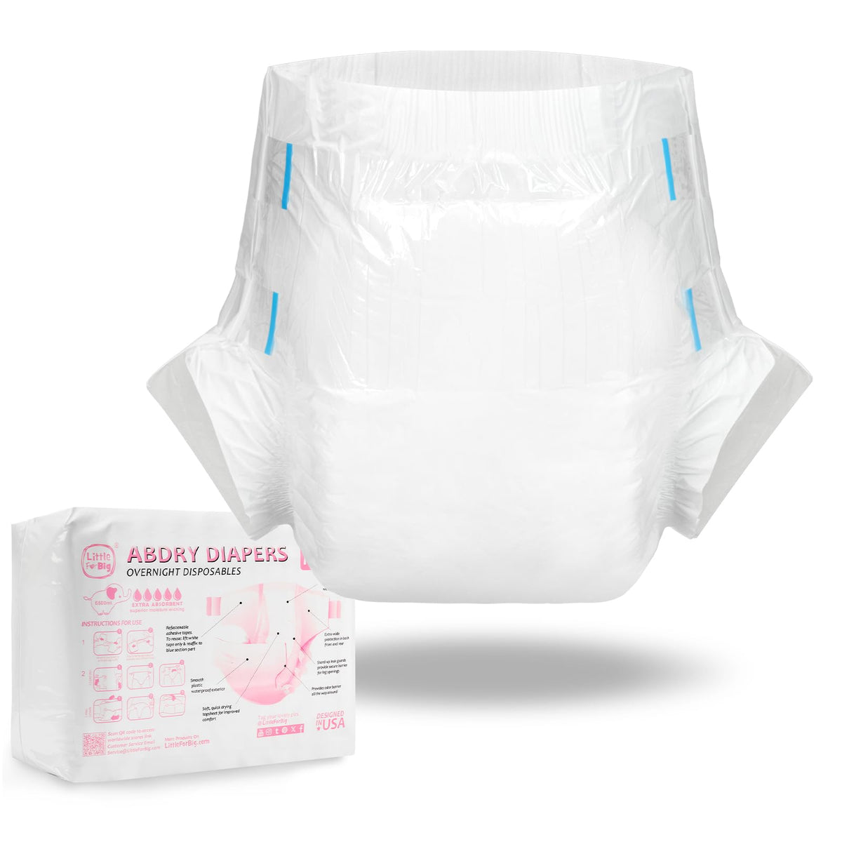 Adjustable Adult Diaper 10 Pieces White Medium D684042