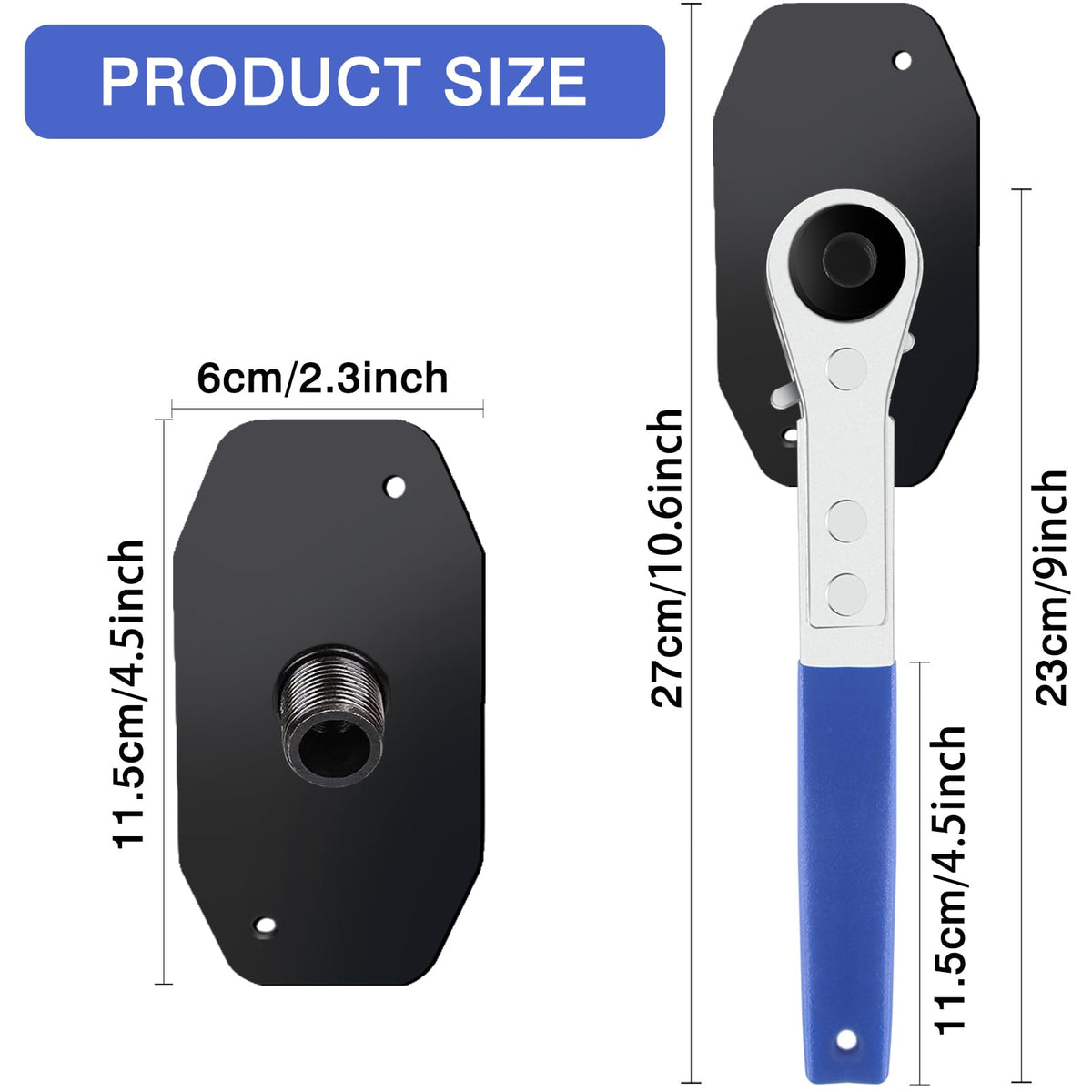 Brake Caliper Compression Tool with 2 Hooks & 360° Rotating Ratchet Y200514