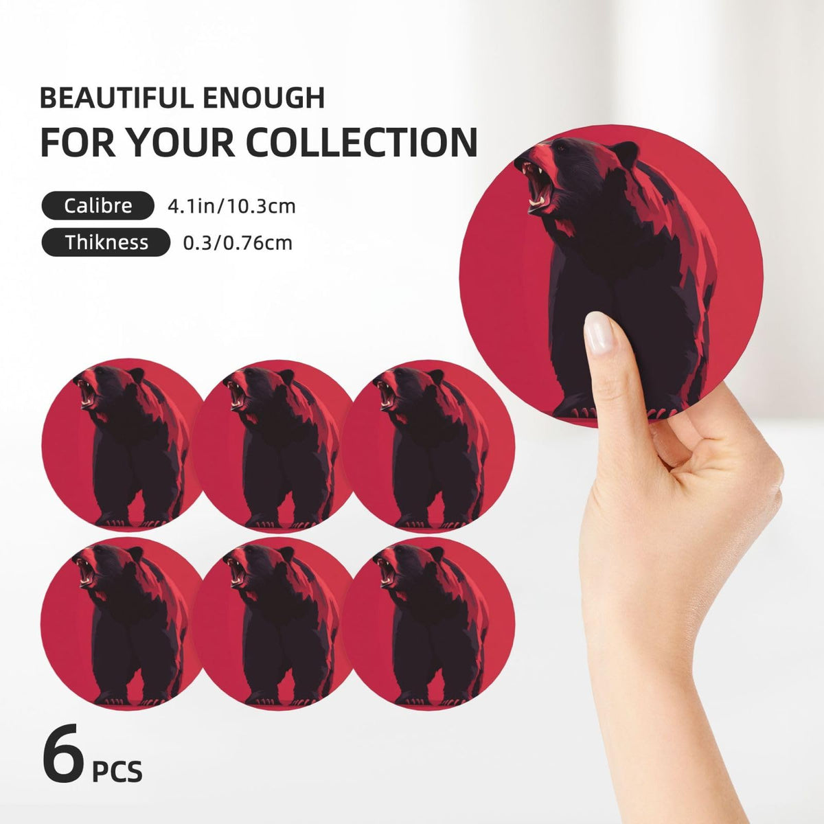 Ceramic Coasters with Holder Set of 6 N73685