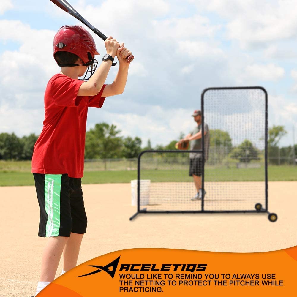 Baseball Pitching Net with Wheels 6 feet by 6 feet O491