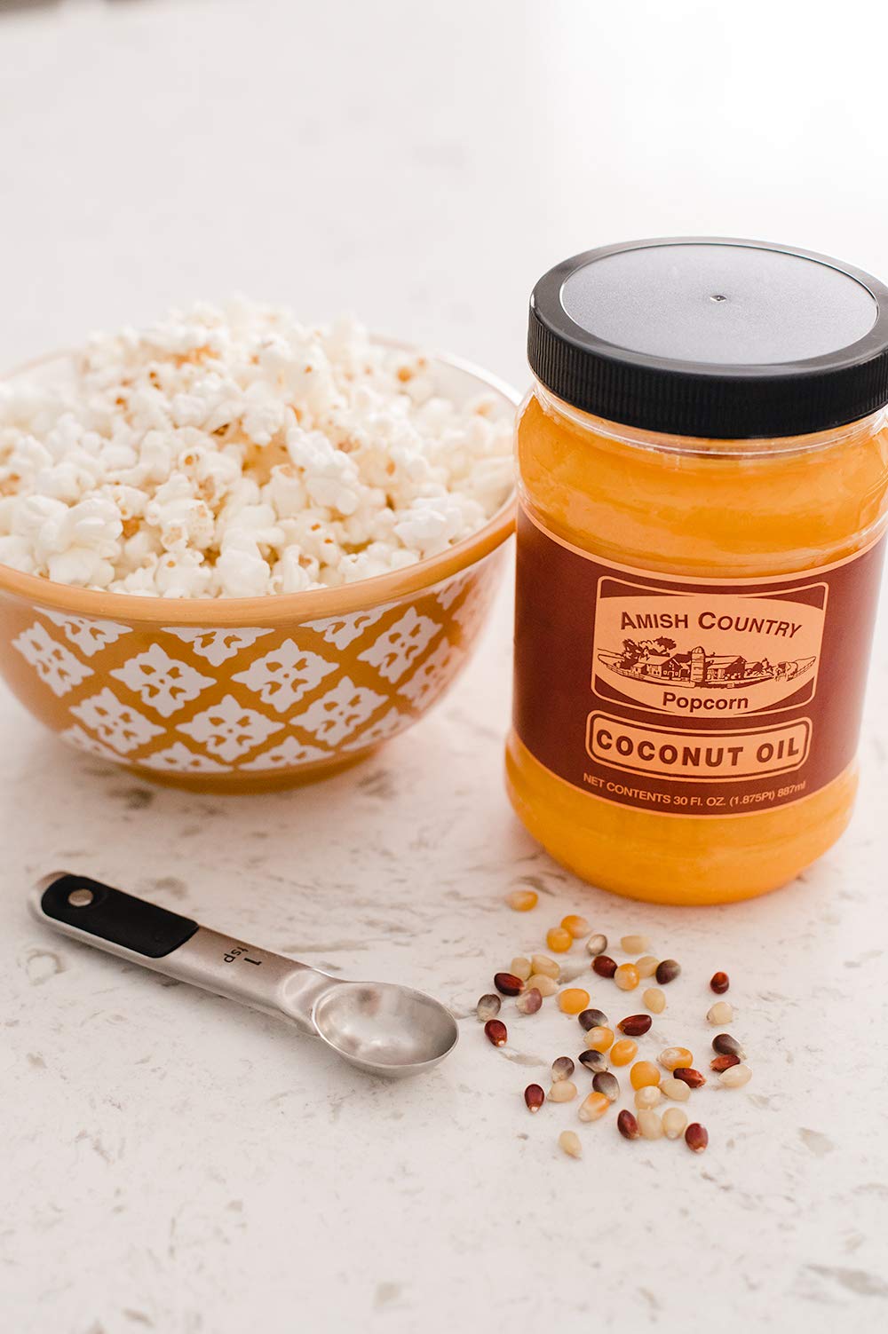 6 lb Baby White Popcorn, 30 oz Coconut Oil, 5.5 oz Butter Salt Bundle K79775