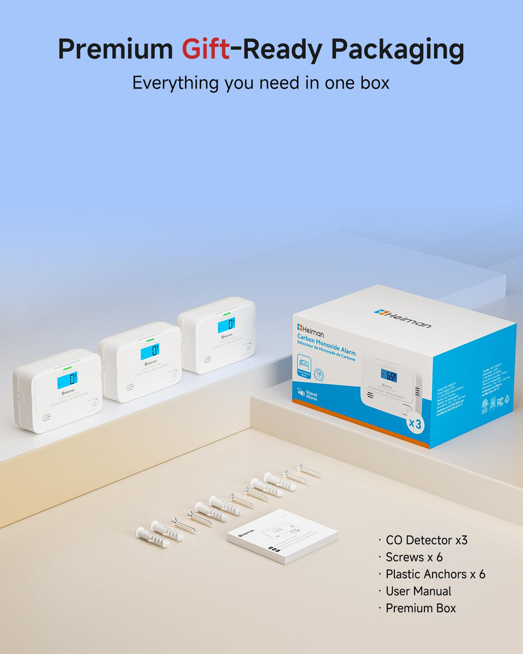 Carbon Monoxide Detectors 3 Pack E174135