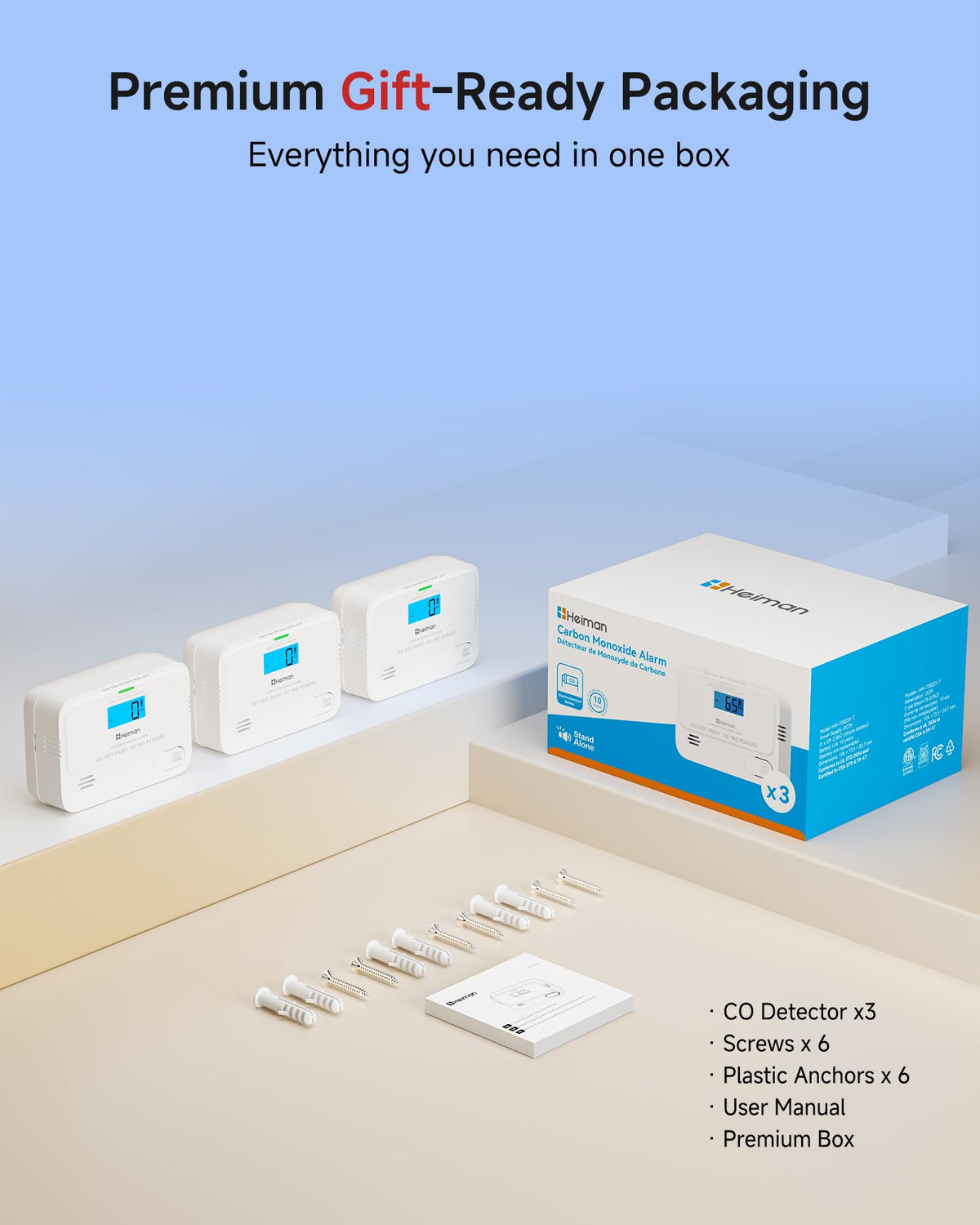 Carbon Monoxide Detectors 3 Pack E174135