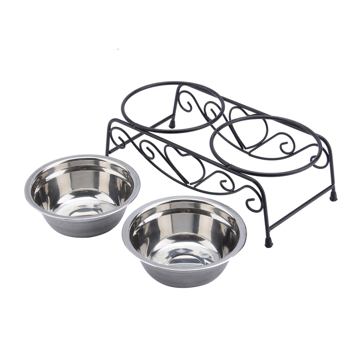 Stainless Steel Elevated Dog Cat Bowls with Iron Stand H204191