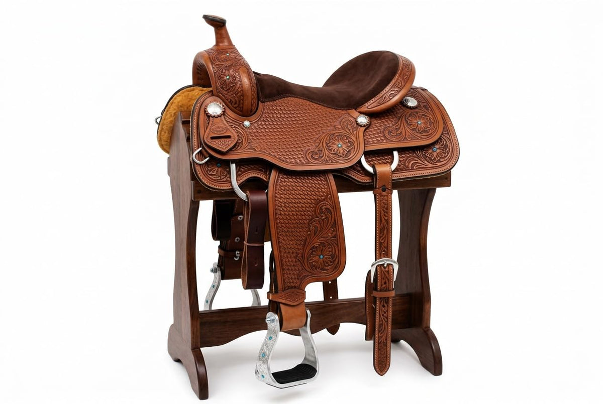 Aluminium Barrel Racing Stirrups with Rhinestones Z568
