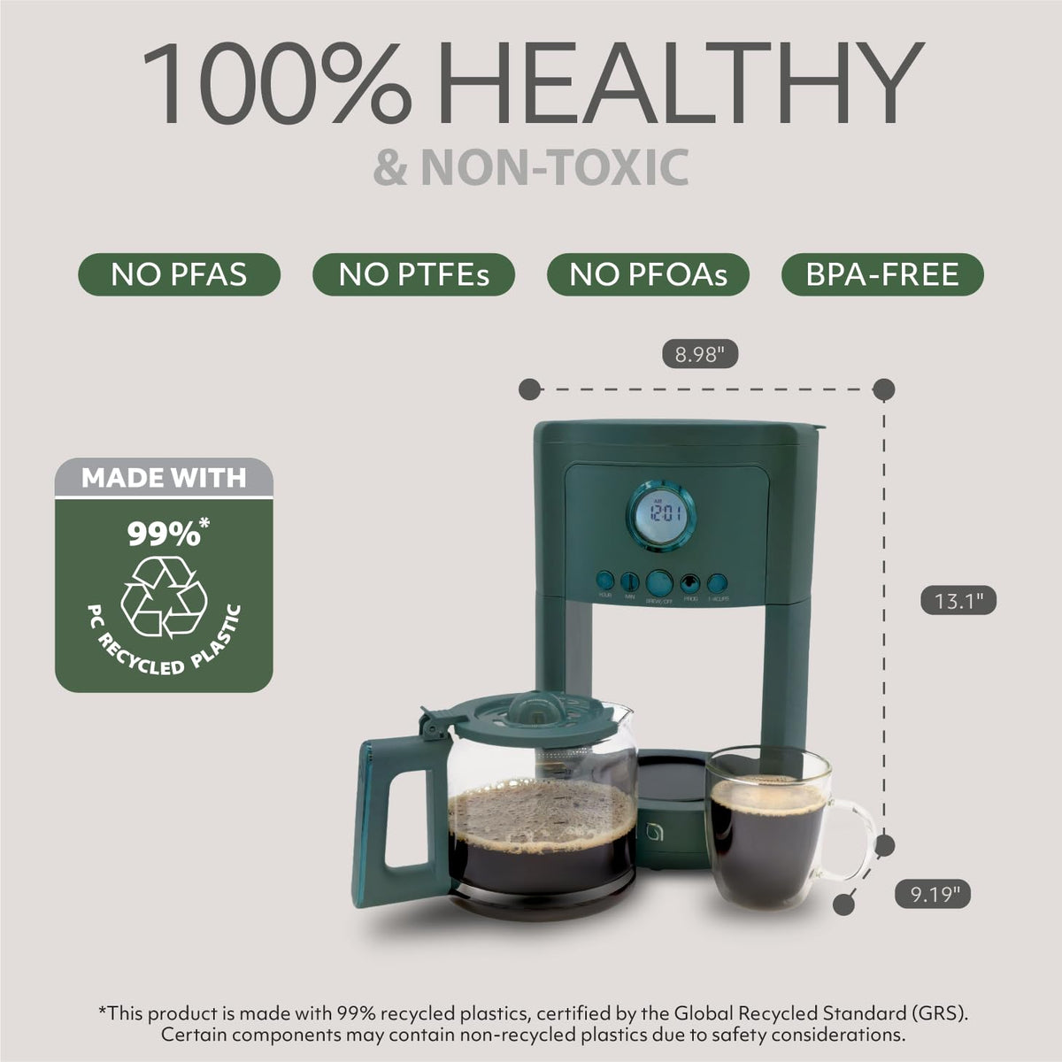 12-Cup Programmable Drip Coffee Maker with Glass Carafe V44826