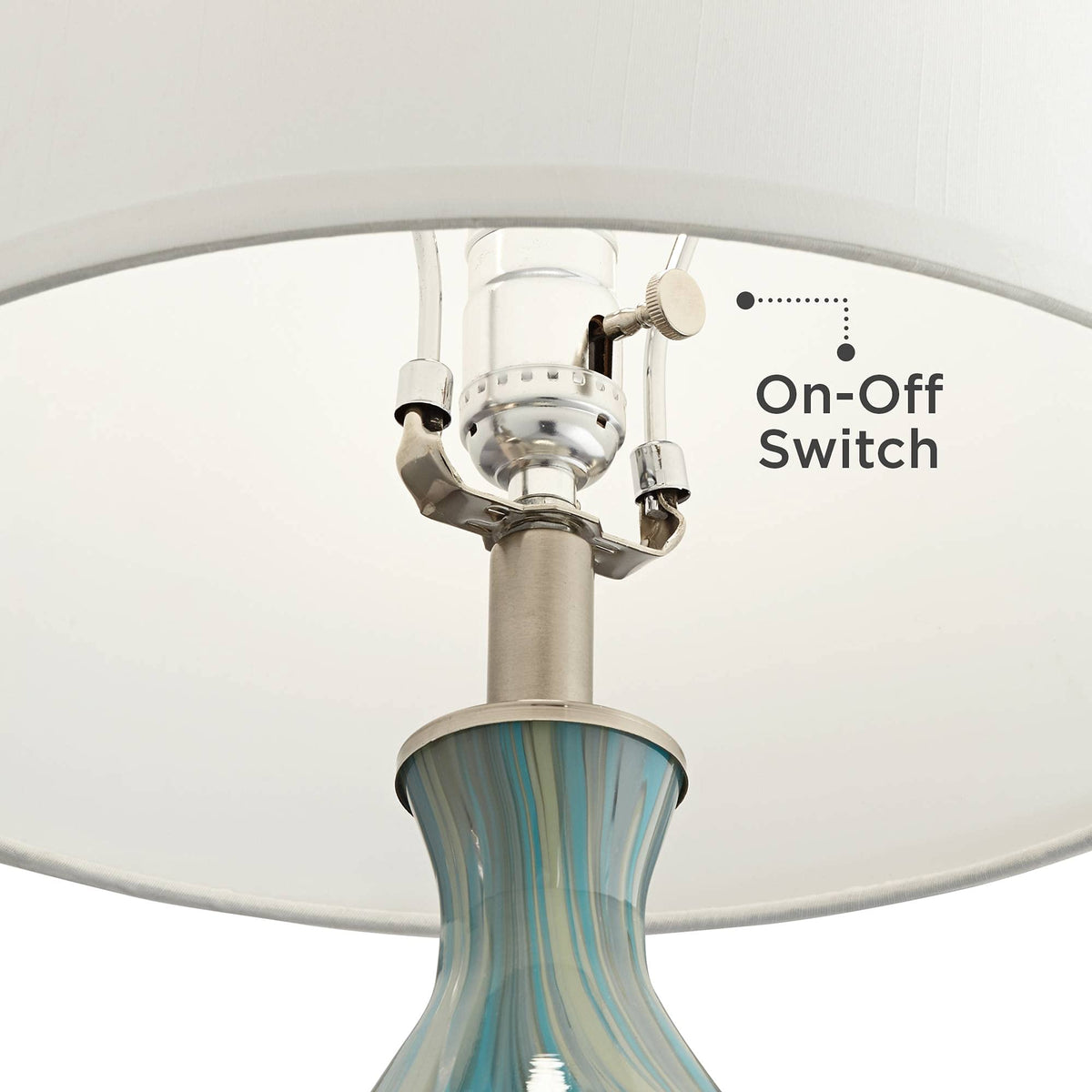 22" Art Glass Table Lamps Set of 2 D335
