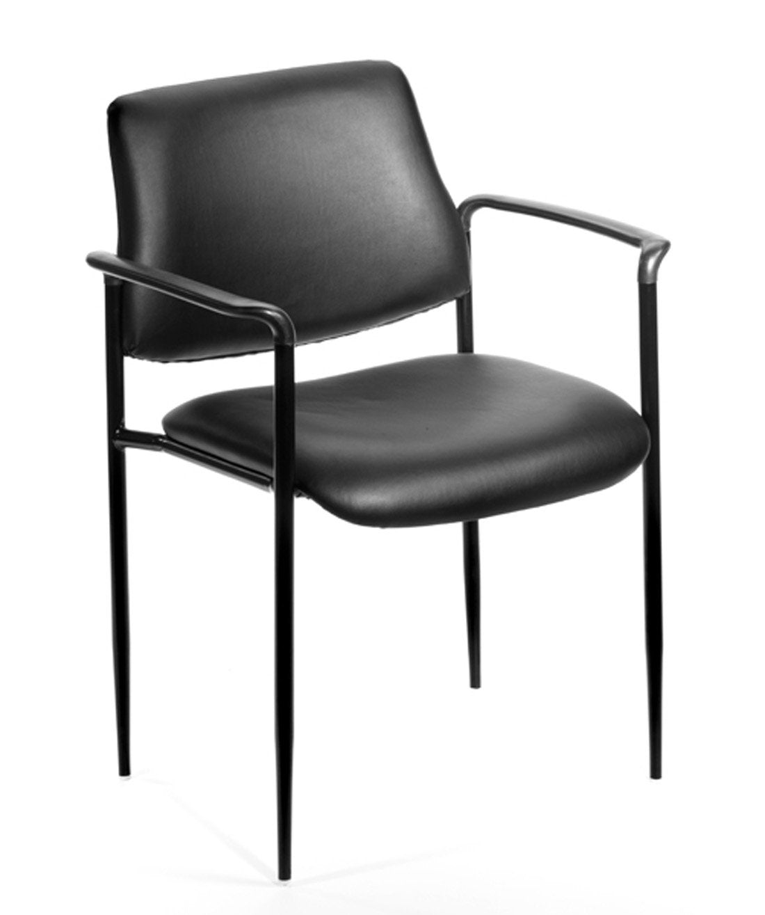 Black Caressoft Stacking Chair with Arm M71334