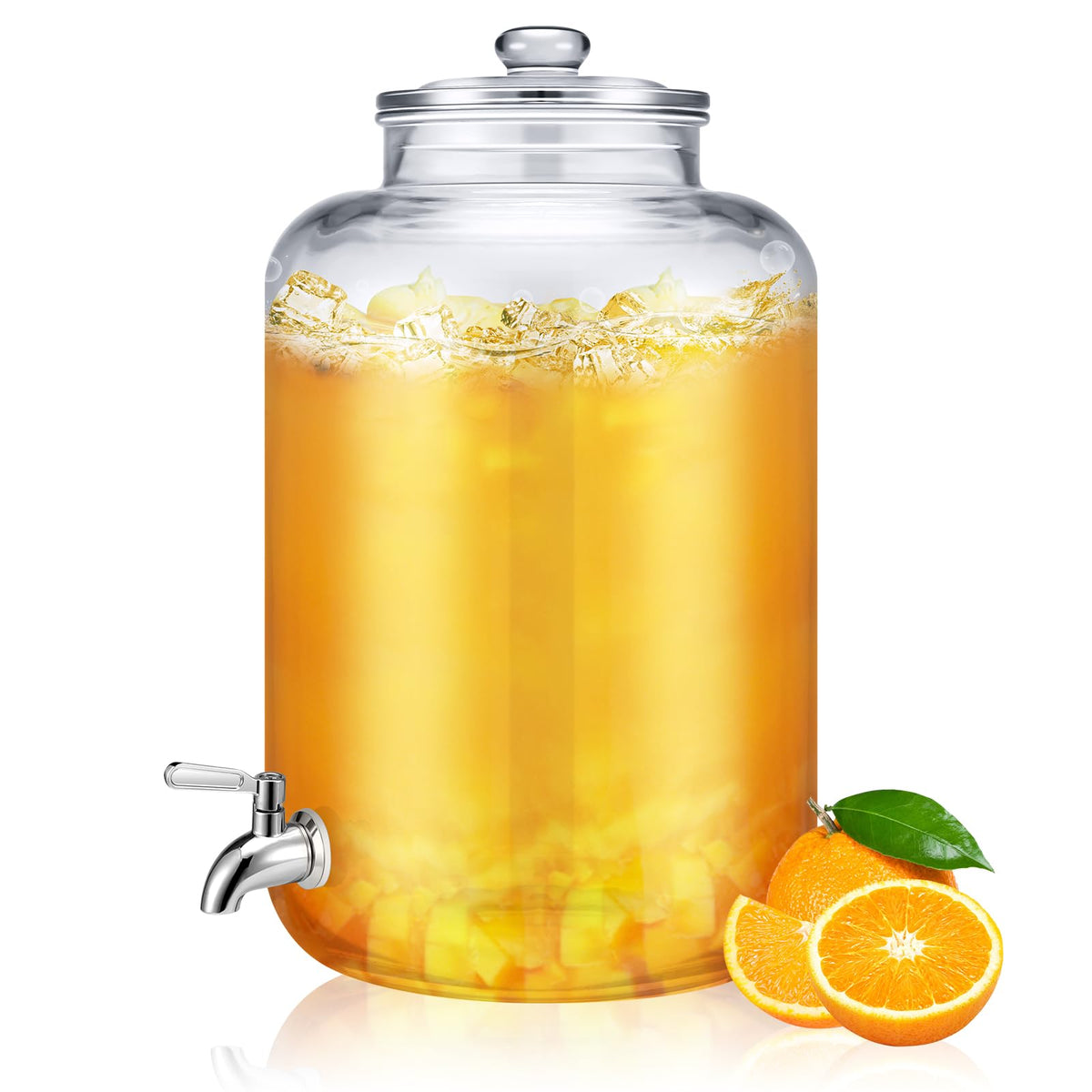 5 Gallon Glass Beverage Dispenser with Lid W228
