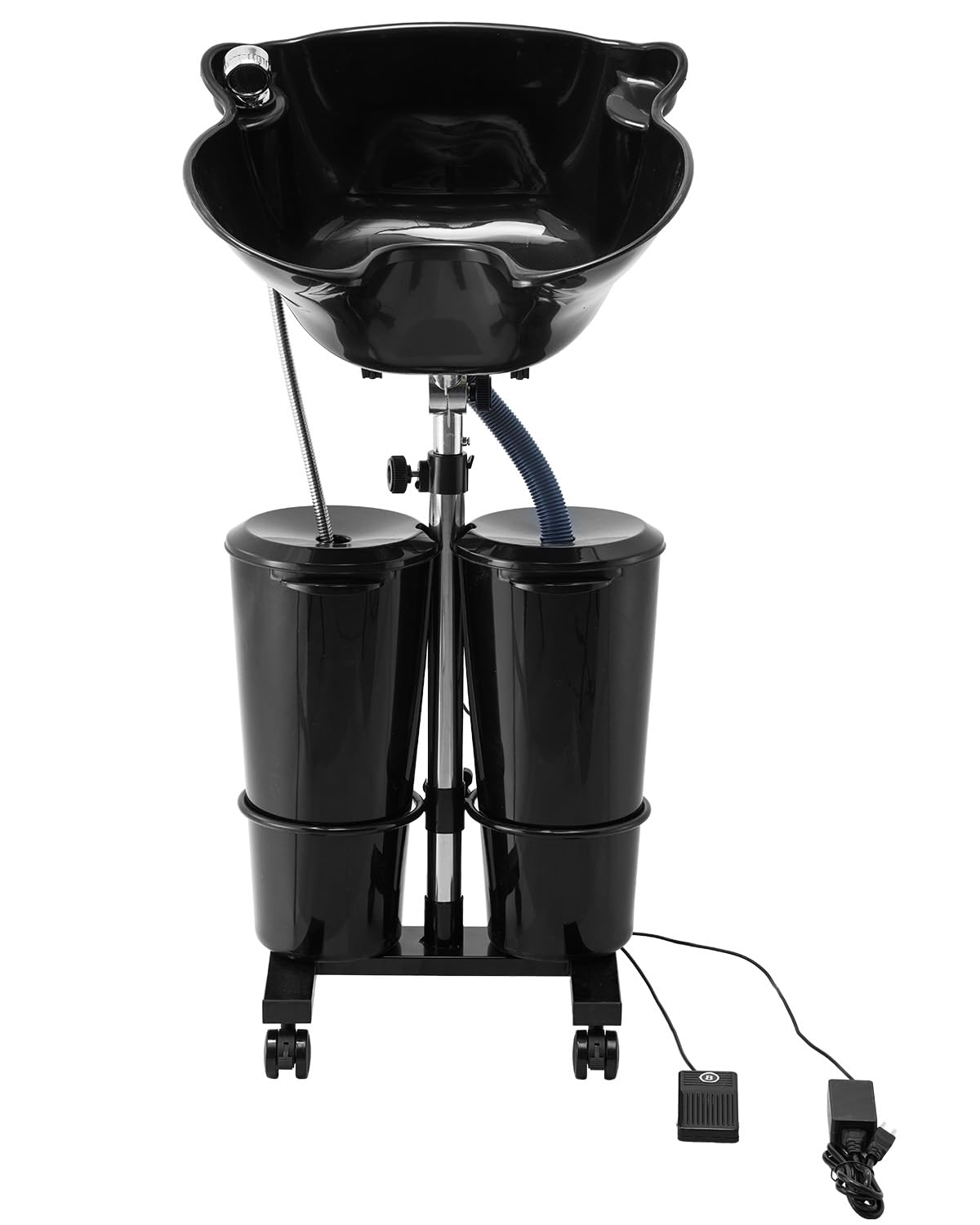 Portable Shampoo Bowl with Electric Pump, 2 Buckets, Black V8020
