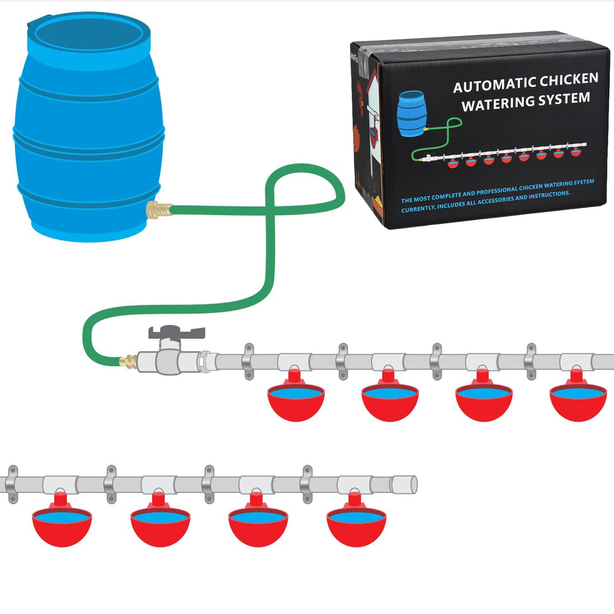 Automatic Chicken Watering System with Hose Connector Kit V5078