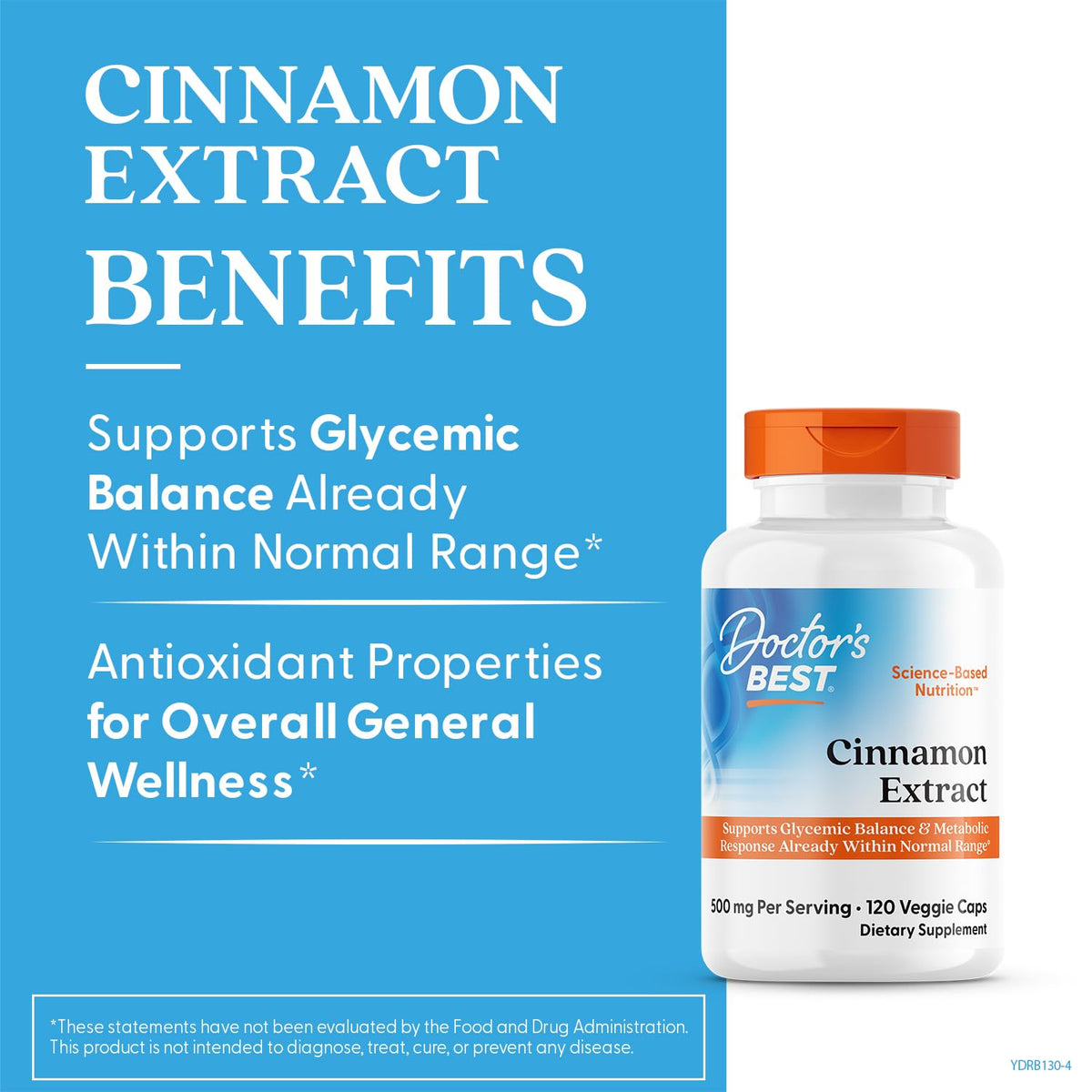 Cinnamon Bark Extract Capsules, 120 Veg Caps B482