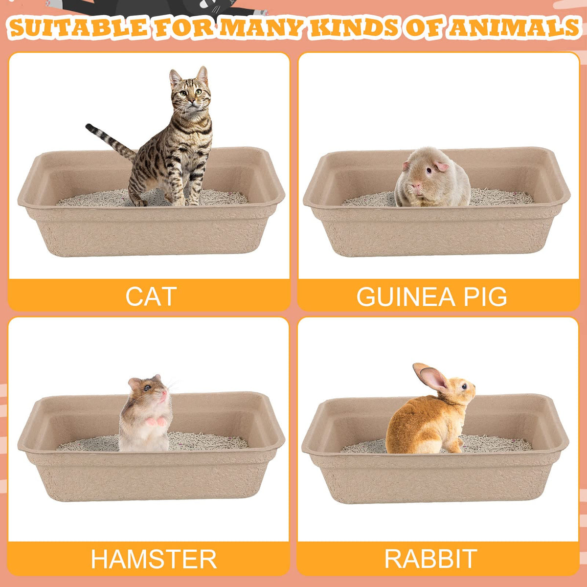30 Pack Disposable Cat Litter Tray H118