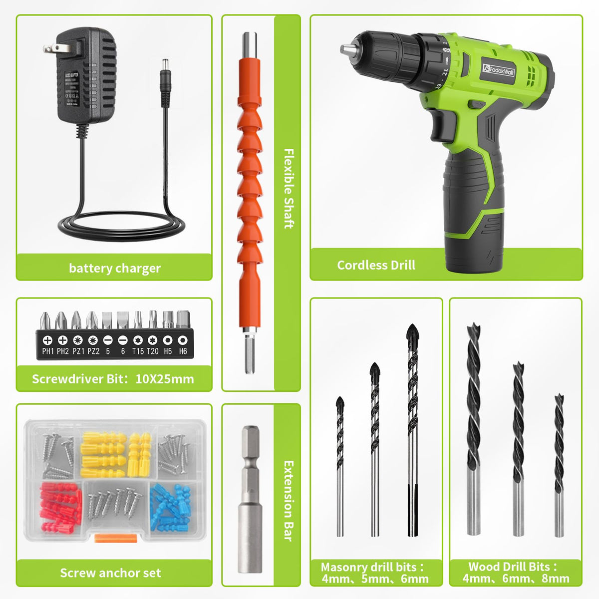 Cordless Drill Set 12V with Battery and Charger L150709