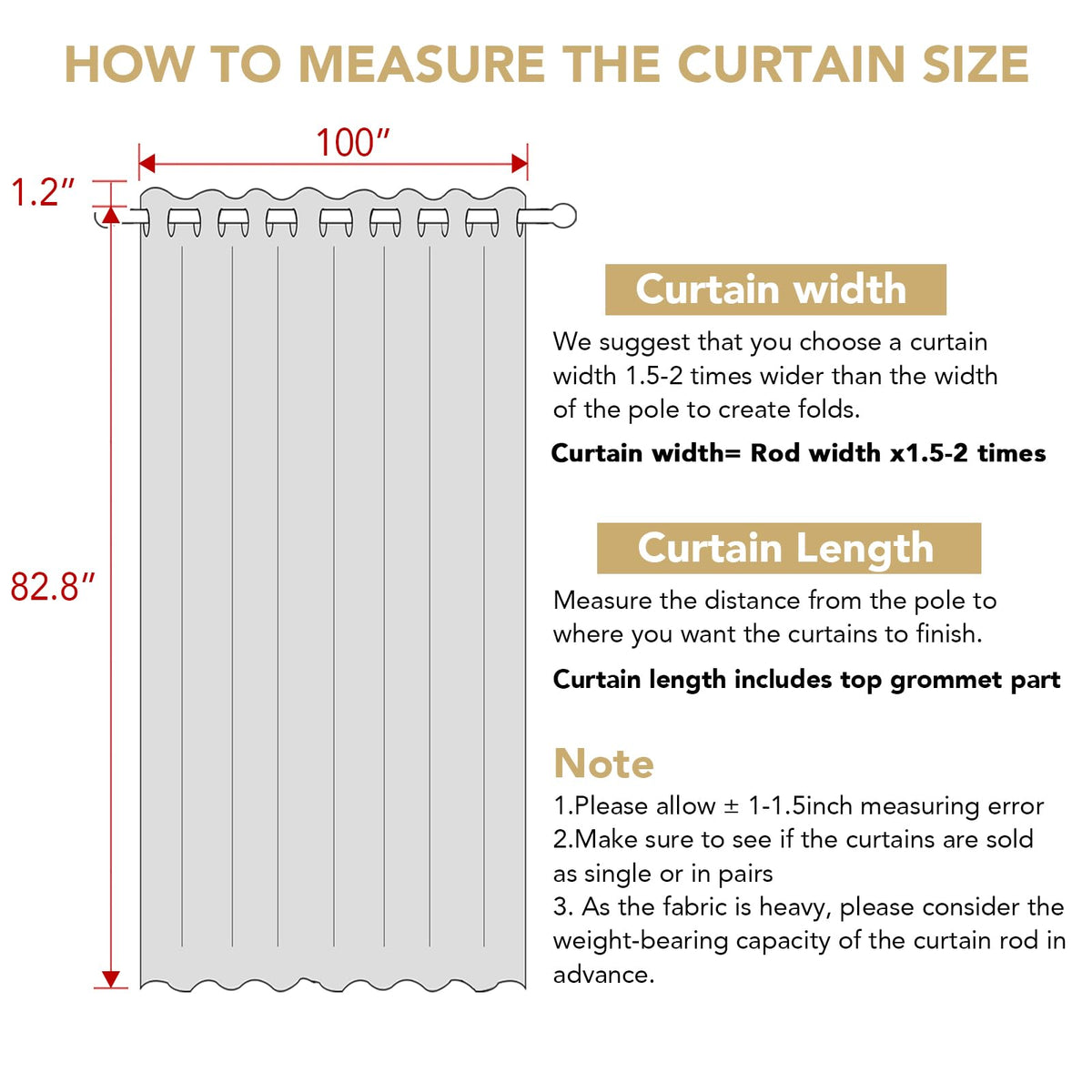 Polyester Room Darkening Blackout Curtain 100 x 84 Inches G61995